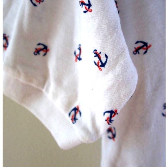 Vintage 80s White Nautical Polo Shirt L Coastal Sailor Preppy Cape Cod Nantucket - Picture 3 of 7